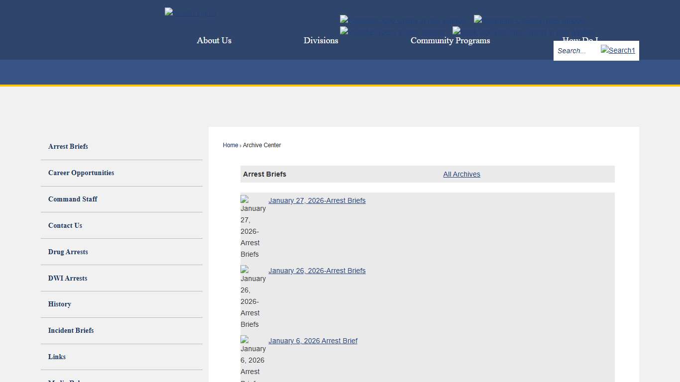 Archive Center • Arrest Briefs